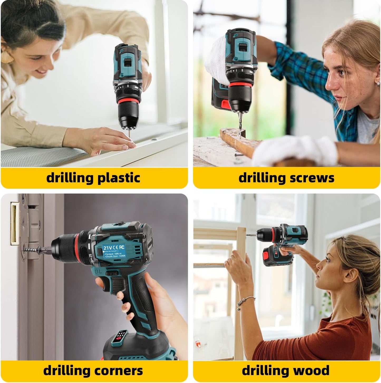 21V Cordless Power Drill Set